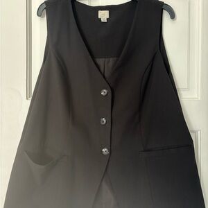 A New Day Black Button-Front Sleeveless Vest Waistcoat XXL